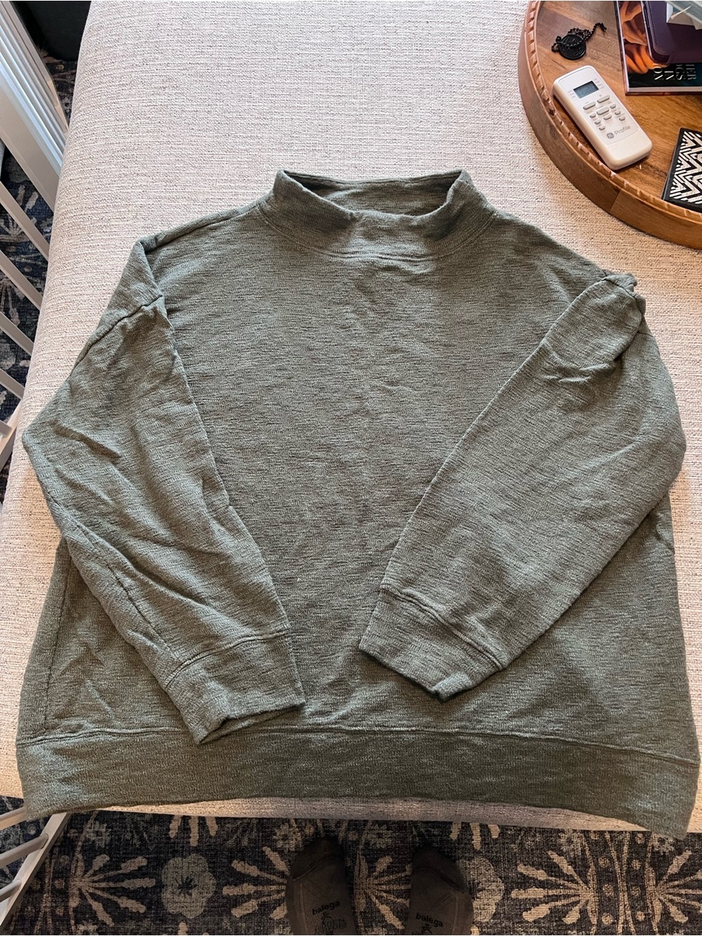 Lou & Grey Sagey Green Mock Neck Sweatshirt